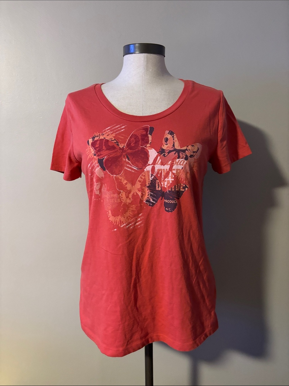 Women’s orange Butterfly Graphic Tee